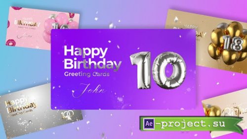Videohive - Happy Birthday Greeting Cards - 40194402 - Project for After Effects