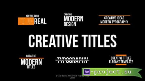Videohive - Creative Titles | After Effects - 42487740 - Project for After Effects