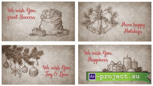 Videohive - Christmas Retro Greeting Cards - 42486963 - Project for After Effects