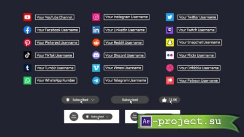 Videohive - Glitch Social Media Animations - 42593542 - Project for After Effects