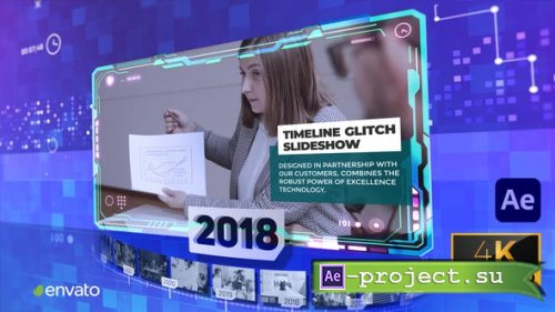 Videohive - Corporate Timeline Glitch Slideshow 4k - 42710604 - Project for After Effects