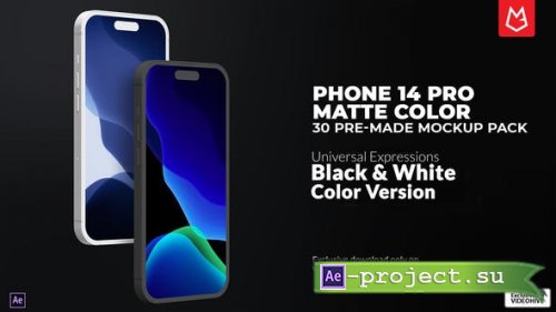 Videohive - App Promo | Phone 14 Pro Matte Version Mockup Pack - 42680235 - Project for After Effects