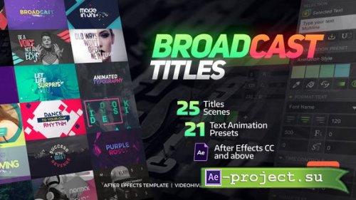 Videohive - TypeX - Broadcast Pack: Title Animation Presets Library V5.1 - 20233979 - Project & Script for After Effects