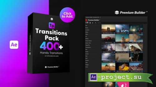 Videohive - Transitions Pack - 42736354 - Project & Script for After Effects