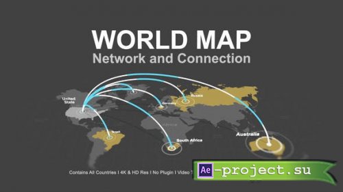 Videohive - World Map - Network Connection - 40506805 - Project for After Effects