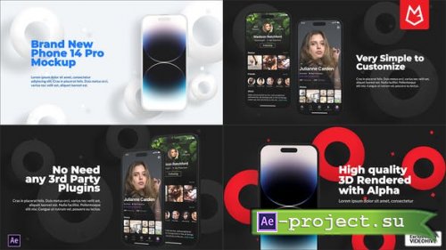 Videohive - App Promo | Phone 14 Pro Clay Device Mockup - 42942840 - Project for After Effects