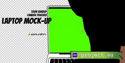Videohive - Man Typing on Laptop - Toon Shaded - 21287543 - Project for After Effects