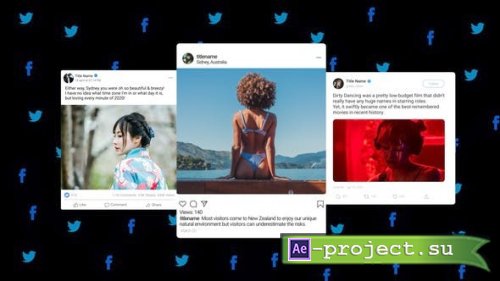 Videohive - Animated Social Posts - 43095753 - Project for After Effects
