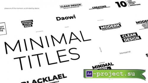 Videohive - Minimal Titles | After Effects - 42906416 - Project for After Effects
