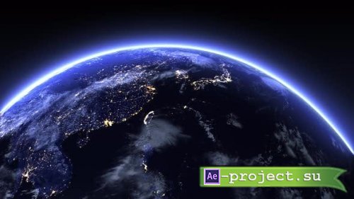 Videohive - 3D Earth With Clouds At Night Looped - 22634053 - Motion Graphics