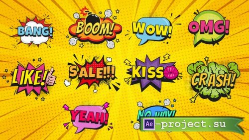 Videohive - Comic Bubbles | Editable Cartoon Titles - 43176414 - Project for After Effects