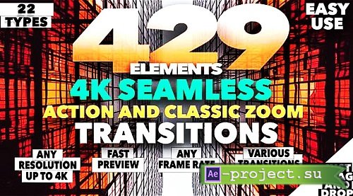 4k Seamless Zoom Transitions Pack 1294614 - Premiere Pro Templates