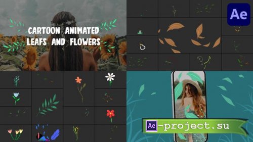 Videohive - Cartoon Animated Leafs And Flowers for After Effects - 43360764 - Project for After Effects