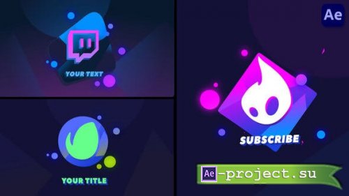 Videohive - 2D Cartoon Neon Logo Animations [After Effects] - 43300822 - Project for After Effects