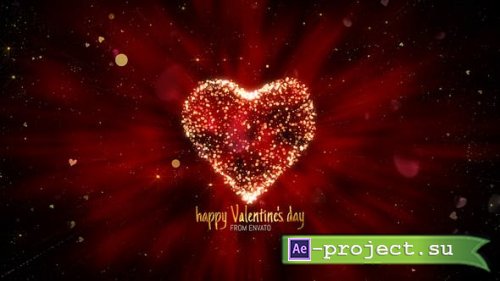 Videohive - Perfect Happy Valentines Day Heart Greetings With Glitter. - 43388224 - Project for After Effects