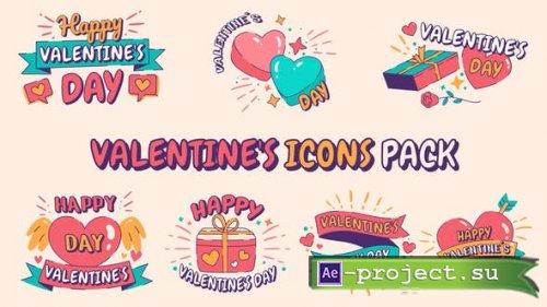 Videohive - Valentine's Icons Pack V3 - 43335084 - Project for After Effects