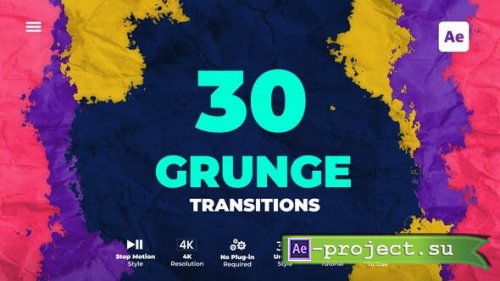 Videohive - Grunge Transitions - 43573530 - Project for After Effects