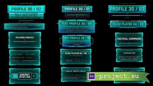 Videohive - HUD 3D Text Profiles - 43497386 - Project for After Effects