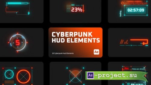 Videohive - Cyberpunk HUD Elements for After Effects - 43616029 - Project for After Effects