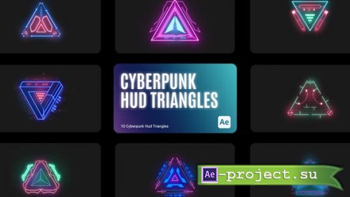 Videohive - Cyberpunk HUD Triangles for After Effects - 43641132 - Project for After Effects