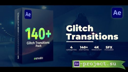 Videohive - Glitch Transitions - 43601069 - Project for After Effects