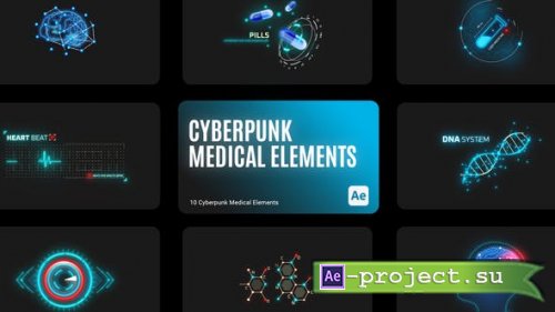 Videohive - Cyberpunk HUD Medical Elements for After Effects - 43779977