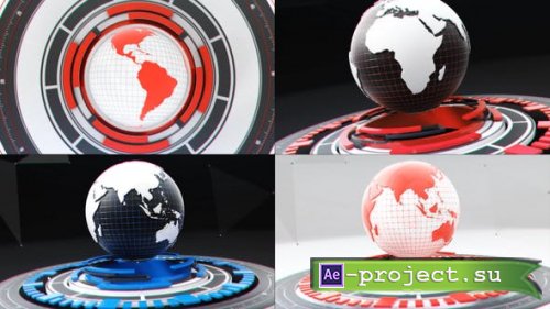 Videohive - Hi-Tech Planet Earth Logo Reveals Bundle - 43807881 - Project for After Effects