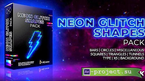 Neon Glitch Shapes for After Effects and Premiere Pro
