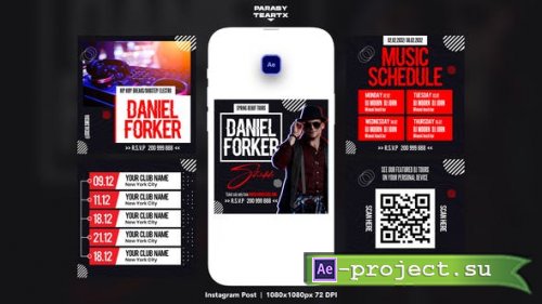 Videohive - DJ tours party Instagram Post Template - 43896323 - Project for After Effects
