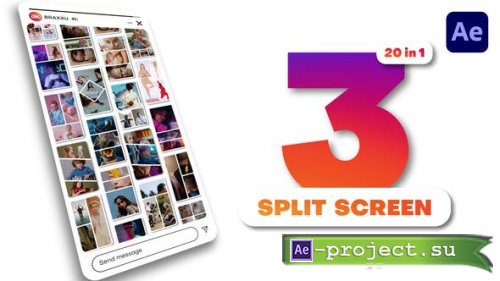 Videohive - Vertical Multiscreen - 3 Split Screen - 43898390 - Project for After Effects