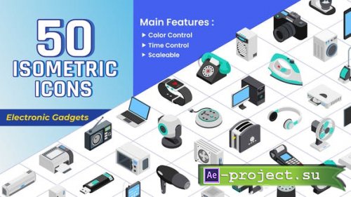 Videohive - Isometric Icons - Electronic Gadgets - 43933336 - Project for After Effects