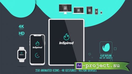 Videohive - Flat Outline Web App Mock-Up v2 - 18132775 - Project for After Effects