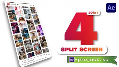 Videohive - Vertical Multiscreen - 4 Split Screen - 44119181 - Project for After Effects