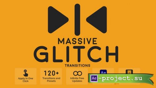 Videohive - Massive Glitch Transitions - 44193410 - Project & Script for After Effects