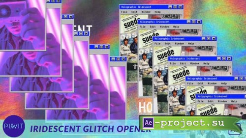 Videohive - Iridescent Holographic Glitch Opener - 44214742 - Project for After Effects