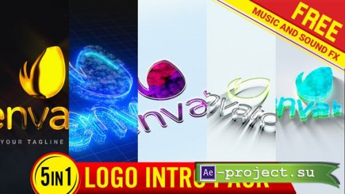 Videohive - Logo Intro Mega pack logo Reveal minimal logo opener Ident with free music and fx - 44237783
