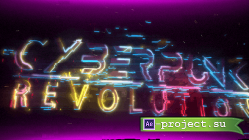 Videohive - Cyberpunk Neon Glitch Logo Intro - 24281716 - Project for After Effects
