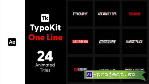 Videohive - Typo Kit One Line Titles for After Effects - 44488316 - Project for After Effects