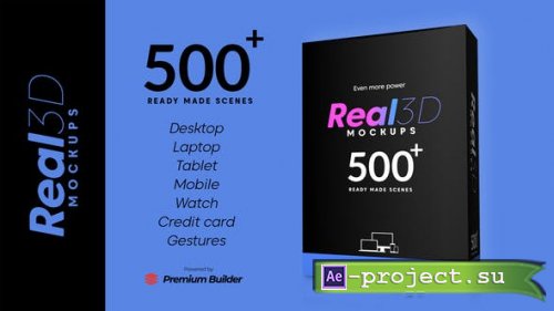 Videohive - Real 3D Mockups - 42143044 - Project & Script for After Effects