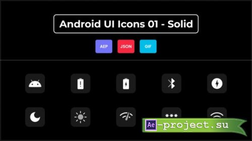 Videohive - Android UI Icons 01 - Solid - 44608568 - Project for After Effects