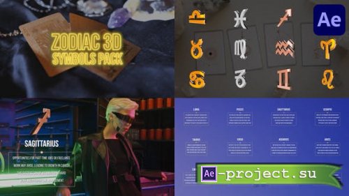 Videohive - Zodiac 3D Symbols Pack for After Effects - 44697660 - Project for After Effects