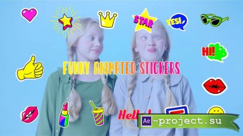 Videohive - Trendy Style Animated Funny Stickers Element Pack After Effects Template - 44677579