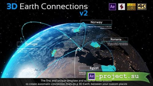Videohive - 3D Earth Connections V2 - 23573012 - Project & Script for After Effects