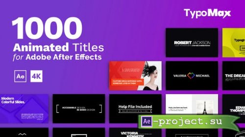Videohive - TypoMax - 1000 Animated Titles for After Effects - 39625348 - Project for After Effects