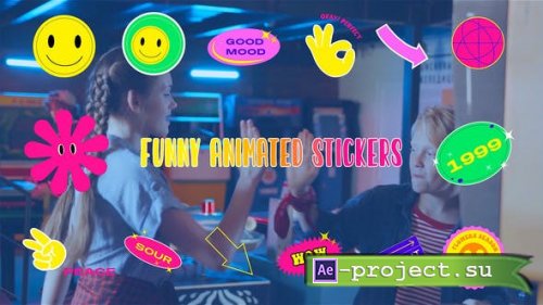 Videohive - Animated Funny Stickers Element Pack After Effects Template - 44912585 - Project for After Effects