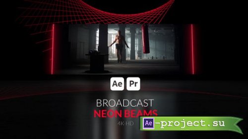 Videohive - Broadcast Neon Beams - 44413314 - Project for After Effects