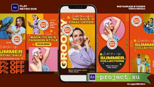 Videohive - Flat Retro 90s Instagram Stories - 45128103 - Project for After Effects
