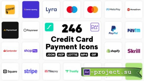 Videohive - 246 Credit Card & Payment Lottie Icons - 45183044 - Project for After Effects