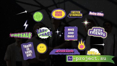 Videohive - Retro Stickers - 45351088 - Project for After Effects