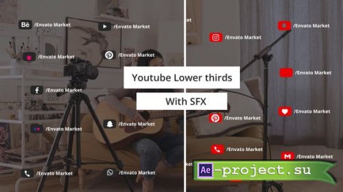 Videohive - Youtube social media Lower thirds - 45429287 - Project for After Effects